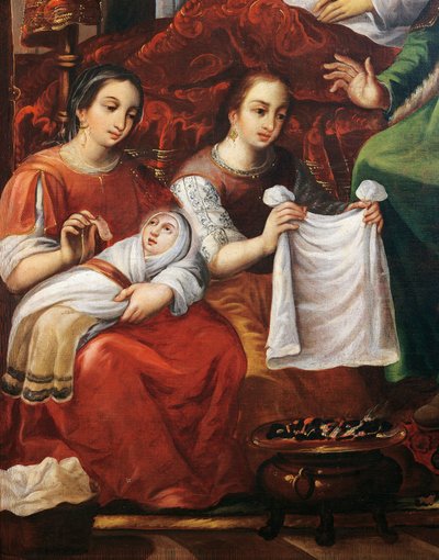 Geboorte van Maria (detail) door Juan Correa