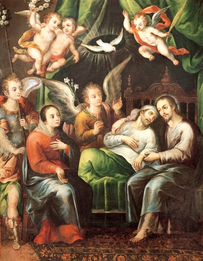 Dood van St. Joseph, door Juan Correa (1646-1716) door Juan Correa