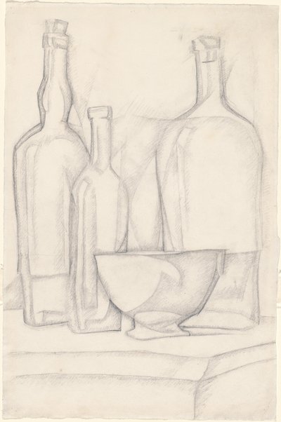 Flessen en kom door Juan Gris