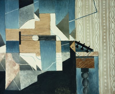 Gitaar op tafel door Juan Gris