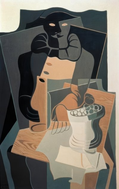 De Harlekijn aan tafel door Juan Gris
