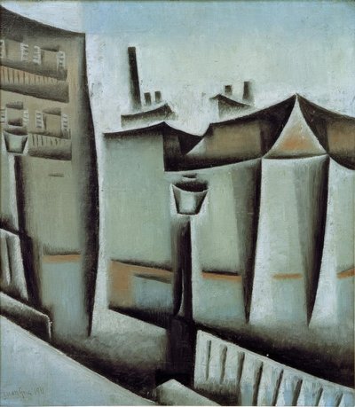 Huizen in Parijs door Juan Gris