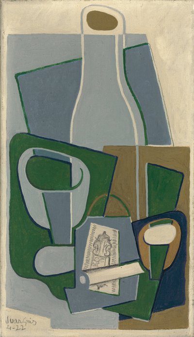 Pijp en pakje tabak, 1922 door Juan Gris