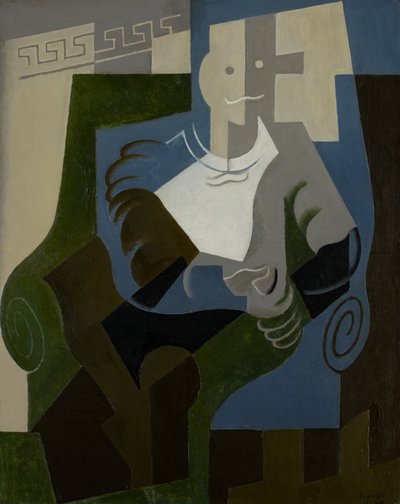 Zittende Harlekijn, c.1920 door Juan Gris