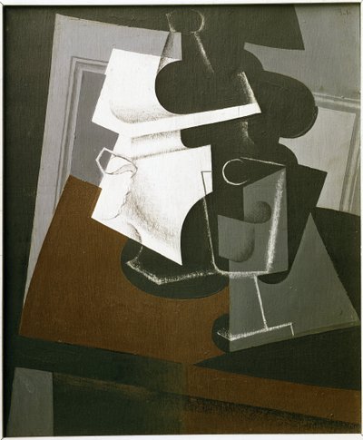 Stilleven op een tafel - Olie op hout door Juan Gris