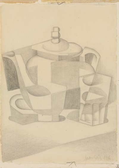 Stilleven met theepot, 1916 door Juan Gris