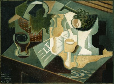 De tafel voor het gebouw, 1919 door Juan Gris