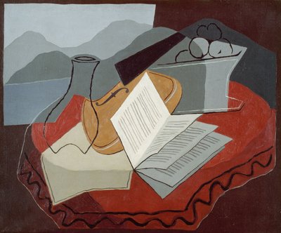 Viool voor een open raam door Juan Gris