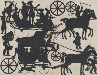 Blad 5 van figuren voor Chinese schaduwpoppen, ca. 1850-70 door Juan Llorens
