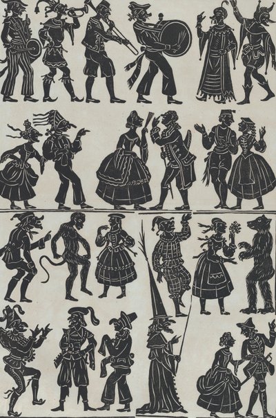 Blad 7 van figuren voor Chinese schaduwpoppen, 1859 door Juan Llorens