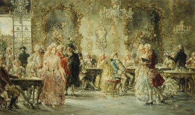 Elegante Figuren in een Parijse Café door Juan Pablo Salinas Tervel