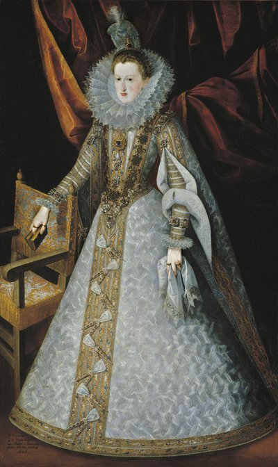 Portret van Margarita van Oostenrijk (1584-1611) door Juan Pantoja de la Cruz