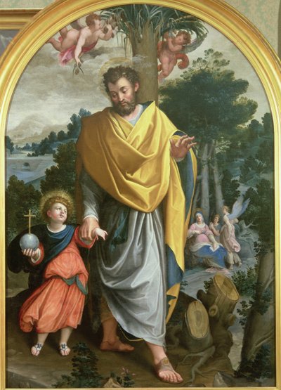 St. Joseph leidt het Kind Christus door Juan Sanchez Cotan