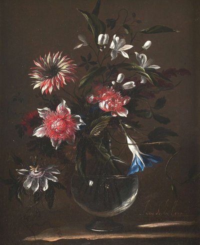 Vaas met bloemen door Juan de Arellano