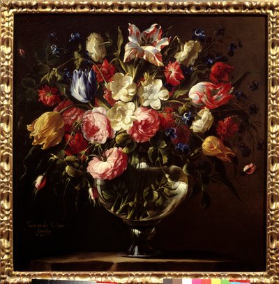 Vaas met bloemen door Juan de Arellano