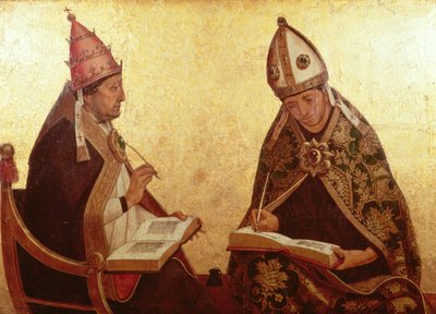 St. Gregorius en St. Augustinus, ca. 1510 door Juan de Borgoña