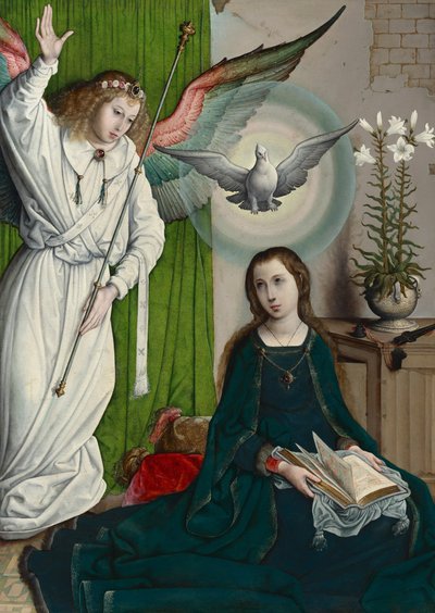 De Annunciatie, ca. 1508-1519 (olieverf op paneel) door Juan de Flandes