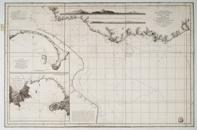 Kaart van Zuid-Amerika en de Atlantische kust door Juan de Langara