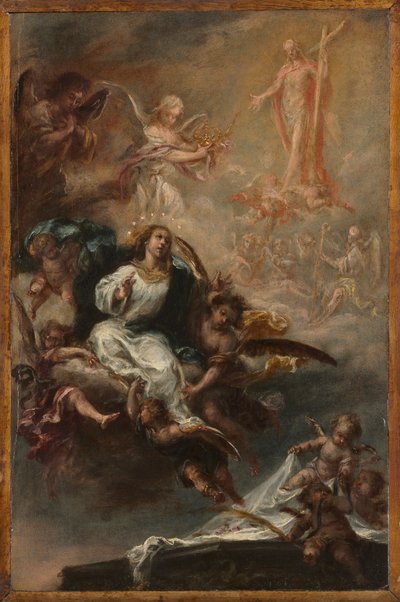 Studie voor De Hemelvaart van de Maagd voor San Augustín, Sevilla, ca. 1670-1672 door Juan de Valdes Leal