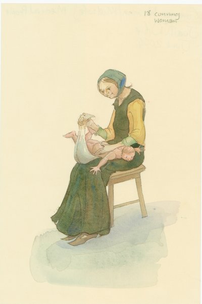 Een middeleeuwse sluwe vrouw, ook bekend als een wijze vrouw, 2004 door Judith Dobie