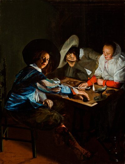 Een spelletje Tric-Trac, ca. 1630 door Judith Leyster