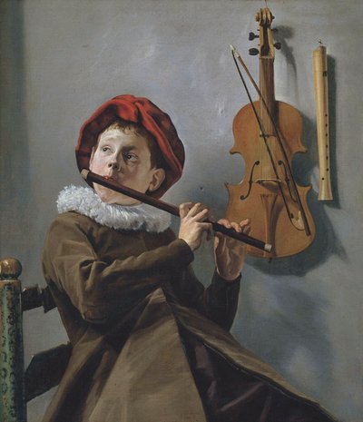 Jongen die fluit speelt door Judith Leyster