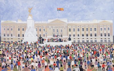 Mensenmassa rond het paleis, 1995 door Judy Joel