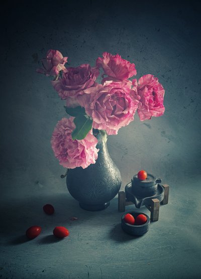 Tuinrozen en tomaten door Judy Tseng