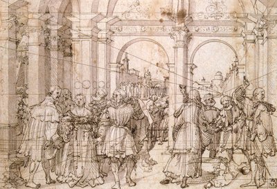 De zelfmoord van Lucretia, begin 16e eeuw door Jörg Breu the Elder