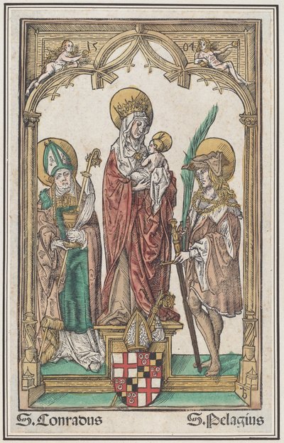 De Maagd en het Kind met Sint Conrad en Sint Pelagius door Jörg Breu the Elder