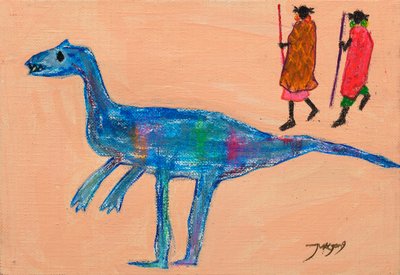 Blue Dinosaur Tribal Walk door Jukyong Park