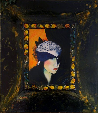 Belle Epoque III -Dame met zijden hoed- door JuleSimo