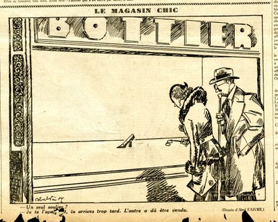 Candid, satirisch in N & B door Jules Abel Faivre
