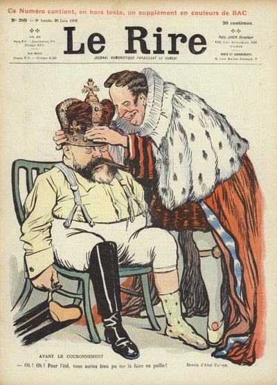 Kroning van Koning Edward VII, illustratie voor Le Rire door Jules Abel Faivre