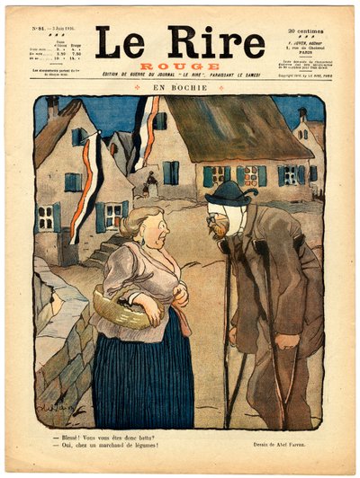 Omslag van The Red Laughter, Satirisch in kleuren door Jules Abel Faivre