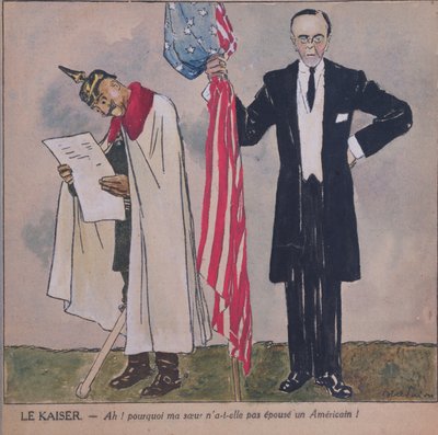 President Woodrow Wilson (1856-1924) en Kaiser Wilhelm II (1859-1941), ca. 1917 door Jules Abel Faivre