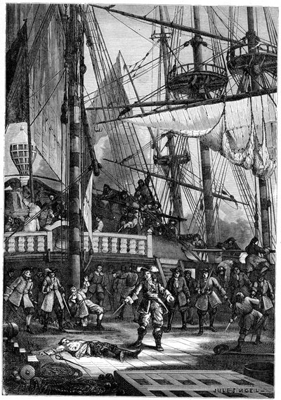 Jean Bart doodt de Nederlandse kapitein van de Neptune door Jules Achille Noel