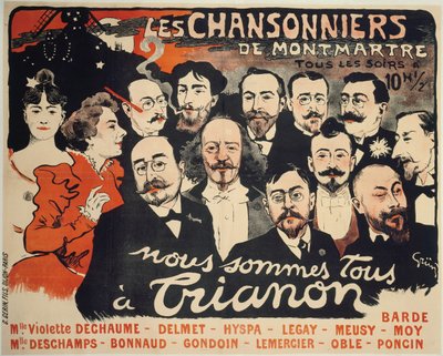 Les Chansonniers de Montmartre, ca. 1890 door Jules Alexandre Grün