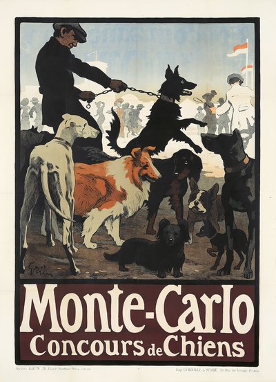 Monte Carlo, Concours de Chiens, 1900s door Jules Alexandre Grün
