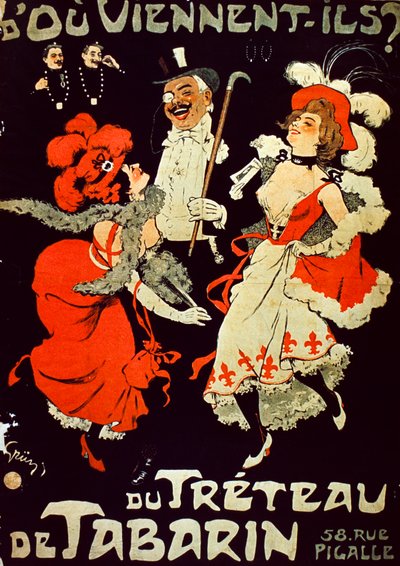 Du Treteau De Tabarin Poster door Jules Alexandre Gruen or Grun