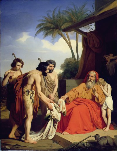 Jozefs jas teruggebracht naar Jakob, 1841 door Jules Ambroise Francois Naudin