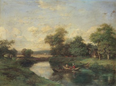 Landschap aan de rand van een rivier door Jules Andre