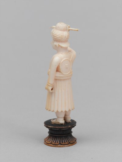 Zwarte pion, schaakstuk, India, circa 1820 door Jules Antoine Duvaux