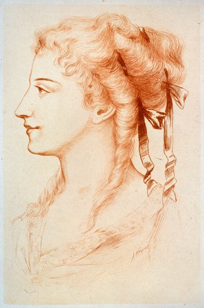 Portret van een jonge dame door Jules Armand Hanriot