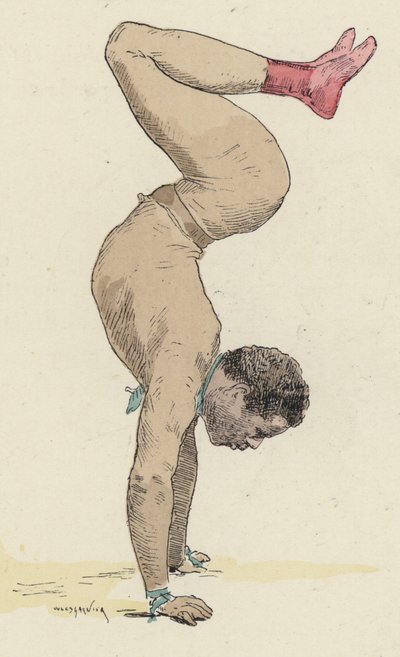 Circus Gymnast Doet Handstand door Jules Arsene Garnier