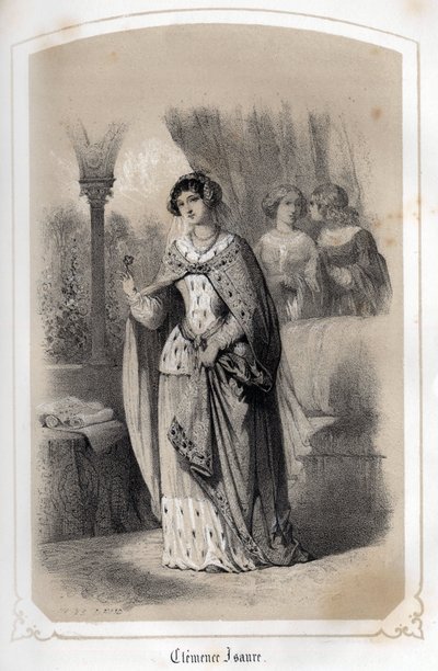 Portret van Clemence Isaure, Toulouse dame die in de 14e eeuw zou hebben geleefd. in 