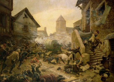 Gevecht bij Cholet, of De Zelfmoord van Generaal Moulin in 1794 door Jules Benoit Levy