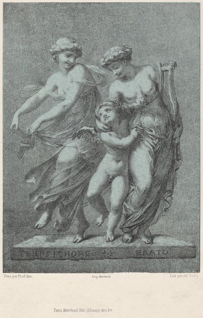 Apollo en de Muzen door Jules Boilly after Pierre Paul Prud
