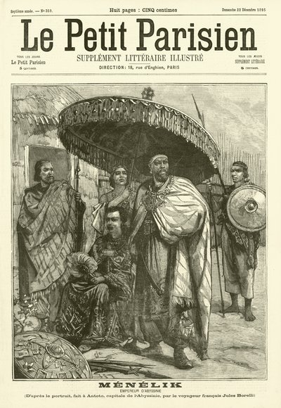 Menelik, keizer van Abessinië door Jules Borelli
