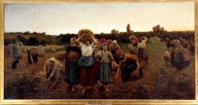 Le rappel des glaneuses Schilderij door Jules Breton (1827-1906) 1859 door Jules Breton